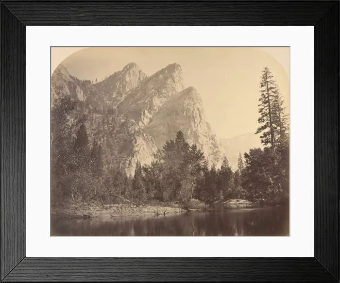 Framed Print : Pompomasos (Leaping Frogs), Three Brothers, 1861. Creator: Carleton Emmons Watkins Framed Print : Pompomasos (Leaping Frogs), Three Brothers, 1861. Creator: Carleton Emmons Watkins