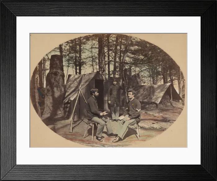 Framed Print : Life in Camp, 6th Corp Headquarters, ca. 1864. Creator: Egbert Guy Fowx Framed Print : Life in Camp, 6th Corp Headquarters, ca. 1864. Creator: Egbert Guy Fowx
