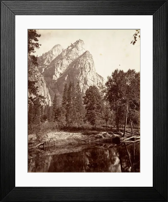 Framed Print : The Three Brothers, Yosemite, ca. 1872, printed ca. 1876 Framed Print : The Three Brothers, Yosemite, ca. 1872, printed ca. 1876