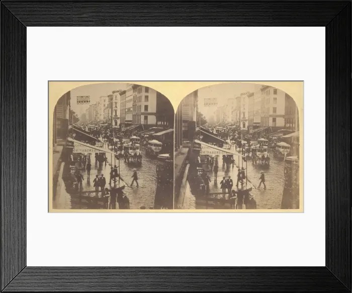 Framed Print : Broadway on a Rainy Day, 1859. Creator: Edward Anthony Framed Print : Broadway on a Rainy Day, 1859. Creator: Edward Anthony