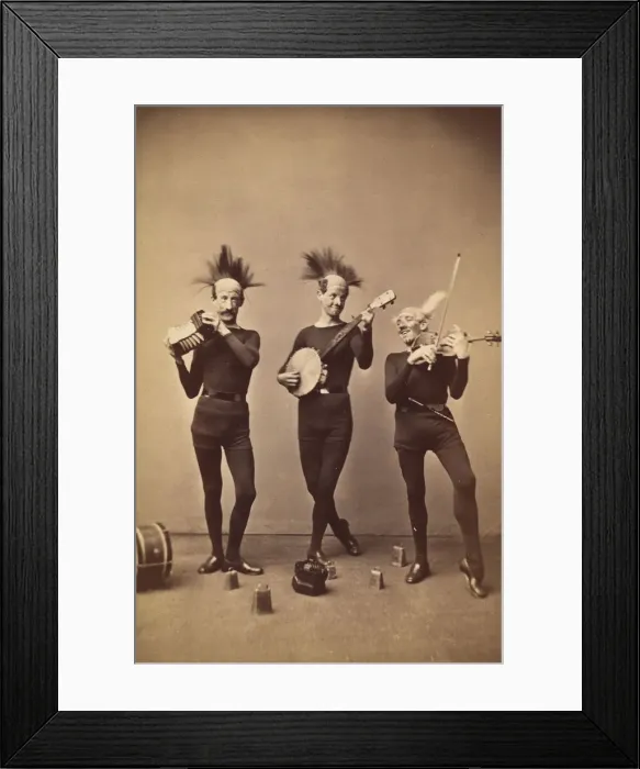 Framed Print : Musical Mokes, 1860s. Creator: J. Wood Framed Print : Musical Mokes, 1860s. Creator: J. Wood