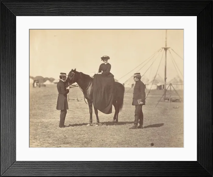 Framed Print : [Lady Canning on her Black Arab and Lord Clyde, Commander in Chief], 1858-61