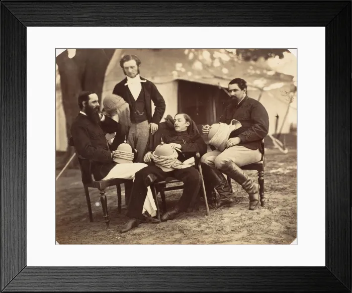 Framed Print : [Group portrait at the Governor Generals Camp, L-R: Maj Jones, Mr. Walters, The Governo Framed Print : [Group portrait at the Governor Generals Camp, L-R: Maj Jones, Mr. Walters, The Governo