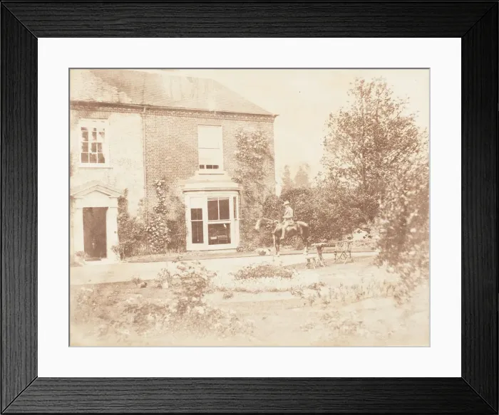Framed Print : Oakley Cottage with Mr. St. John and Peter and Polly, 1853-56 Framed Print : Oakley Cottage with Mr. St. John and Peter and Polly, 1853-56