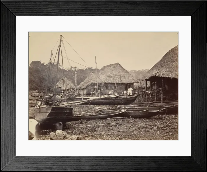 Framed Print : Tropical Scenery, Landing, Chipigana, 1871. Creator: John Moran Framed Print : Tropical Scenery, Landing, Chipigana, 1871. Creator: John Moran