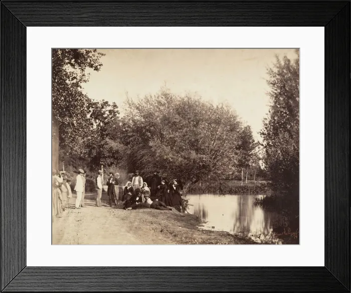 Framed Print : Scene pres d un etang au moulin du Petit-Mourmelon, 1857 Framed Print : Scene pres d un etang au moulin du Petit-Mourmelon, 1857