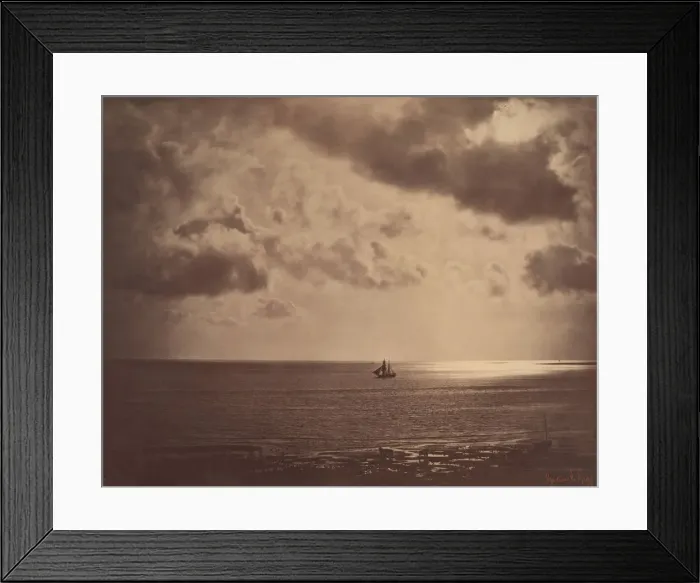 Framed Print : Brig on the Water, 1856. Creator: Gustave Le Gray Framed Print : Brig on the Water, 1856. Creator: Gustave Le Gray