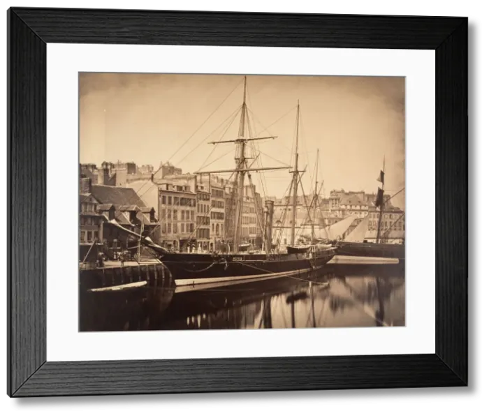 Framed Print : La Reine Hortense - Yacht de l'empereur, Havre, 1856. Creator: Gustave Le Gray Framed Print : La Reine Hortense - Yacht de l'empereur, Havre, 1856. Creator: Gustave Le Gray
