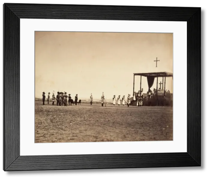 Framed Print : La Messe au Camp de Chalons, 1857. Creator: Gustave Le Gray Framed Print : La Messe au Camp de Chalons, 1857. Creator: Gustave Le Gray