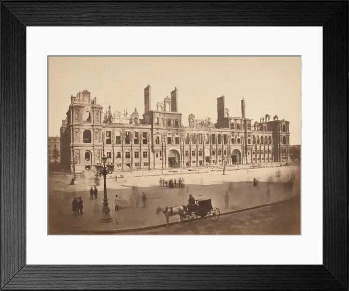 Framed Print : [The Hotel de Ville after the Commune], 1871. Creator: Hippolyte-Auguste Collard