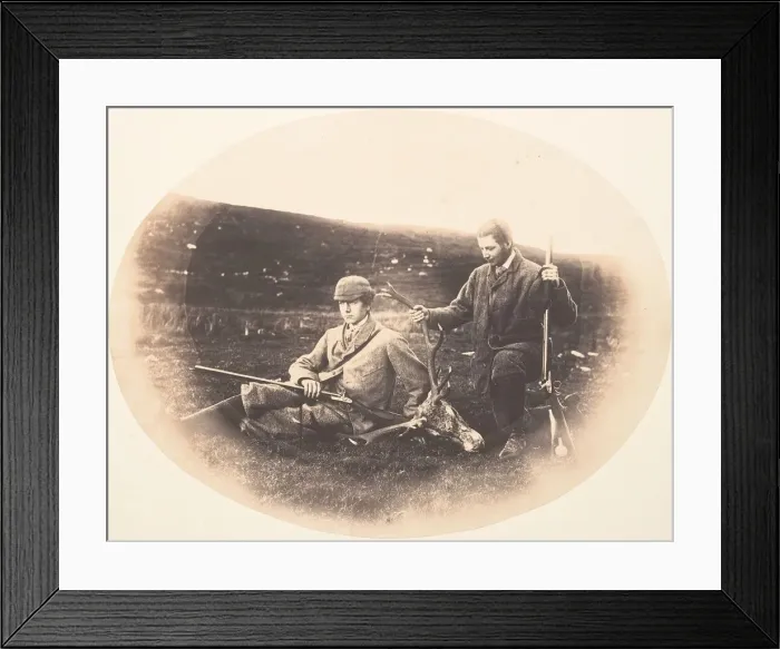 Framed Print : Ned and Colin Ross with Hunt Trophy, ca. 1857. Creator: Horatio Ross Framed Print : Ned and Colin Ross with Hunt Trophy, ca. 1857. Creator: Horatio Ross