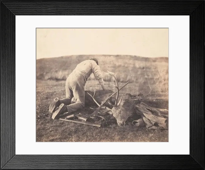 Framed Print : Jack Gralloching a Stag, ca. 1856-58. Creator: Horatio Ross Framed Print : Jack Gralloching a Stag, ca. 1856-58. Creator: Horatio Ross