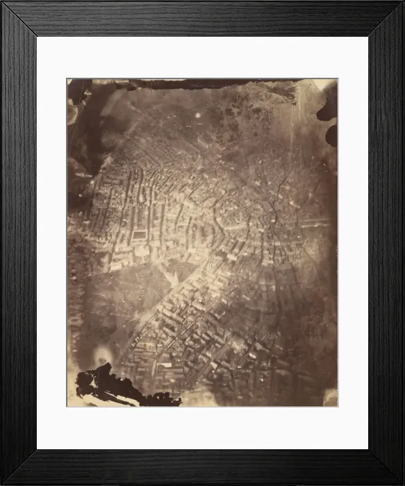 Framed Print : Boston from a Hot-Air Balloon, 1860s. Creator: James Wallace Black Framed Print : Boston from a Hot-Air Balloon, 1860s. Creator: James Wallace Black