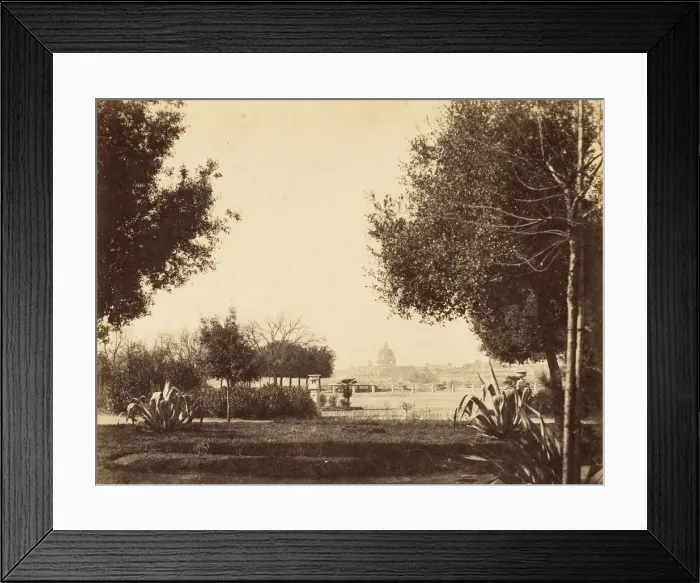Framed Print : St. Peters from the Pincian Hill, 1853-56. Creator: Possibly by Jane Martha St. John
