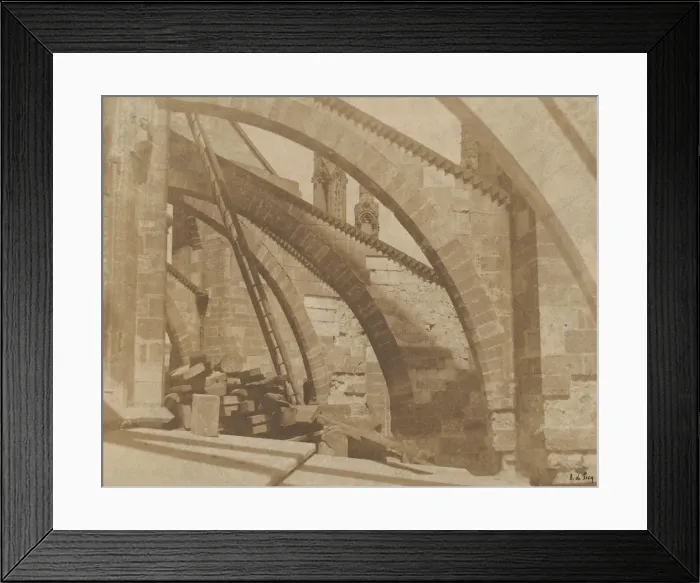 Framed Print : Paris, cathedrale Notre-Dame, les arcs-boutants, ca. 1851. Creator: Henri Le Secq Framed Print : Paris, cathedrale Notre-Dame, les arcs-boutants, ca. 1851. Creator: Henri Le Secq