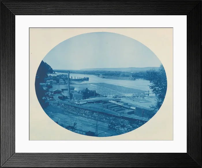 Framed Print : Old Ponton Bridge at N. McGregor, Ia. 1885. Creator: Henry Bosse Framed Print : Old Ponton Bridge at N. McGregor, Ia. 1885. Creator: Henry Bosse