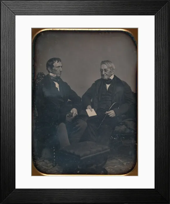 Framed Print : Two Elderly Men Conversing, ca. 1850. Creator: John Adams Whipple Framed Print : Two Elderly Men Conversing, ca. 1850. Creator: John Adams Whipple