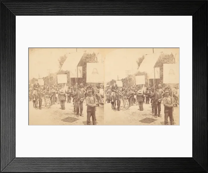 Framed Print : Pair of Stereograph Views of General Jacob S. Coxeys Army of the Unemployed, 1850s-1910s Framed Print : Pair of Stereograph Views of General Jacob S. Coxeys Army of the Unemployed, 1850s-1910s