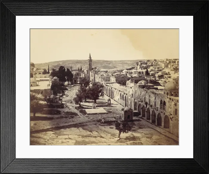Framed Print : Jerusalem, Court of the Mosque of Omar, 1857. Creator: John Anthony Framed Print : Jerusalem, Court of the Mosque of Omar, 1857. Creator: John Anthony