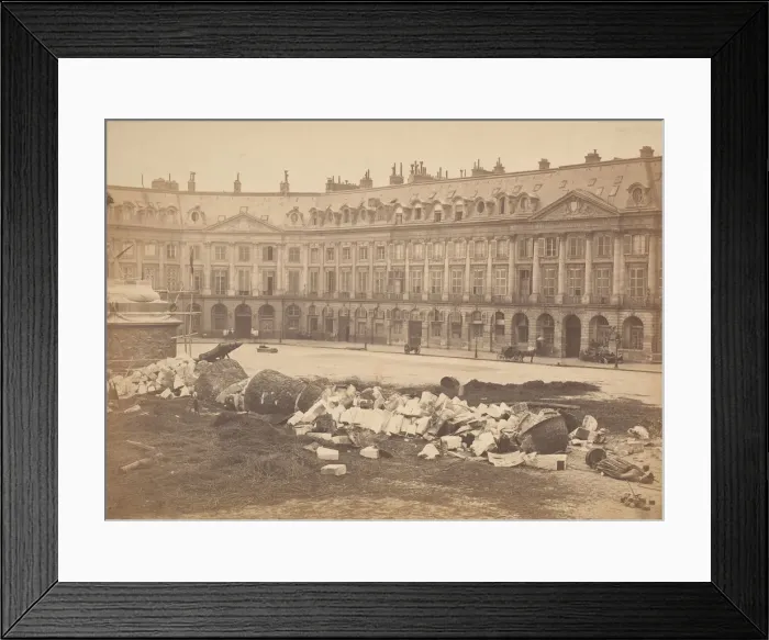 Framed Print : [The Vendome Column After Being Torn Down by the Communards], 1871. Creator: Hippolyte-Auguste Collard