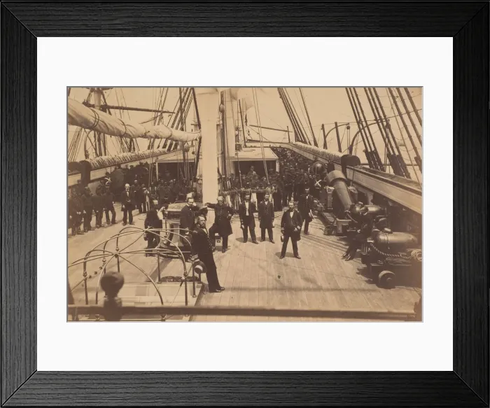 Framed Print : Deck of U. S. Ship Vermont, ca. 1863. Creator: Henry P. Moore Framed Print : Deck of U. S. Ship Vermont, ca. 1863. Creator: Henry P. Moore