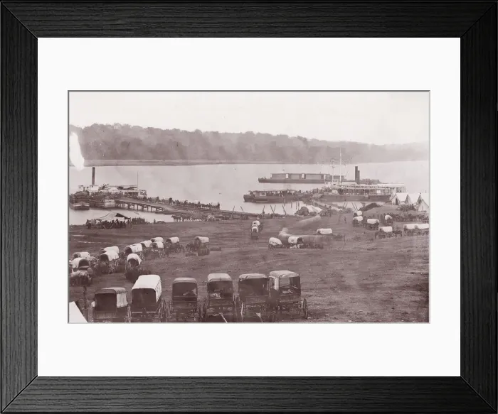 Framed Print : Belle Plain, Virginia. Potomac River, Upper Wharf, 1864 Framed Print : Belle Plain, Virginia. Potomac River, Upper Wharf, 1864