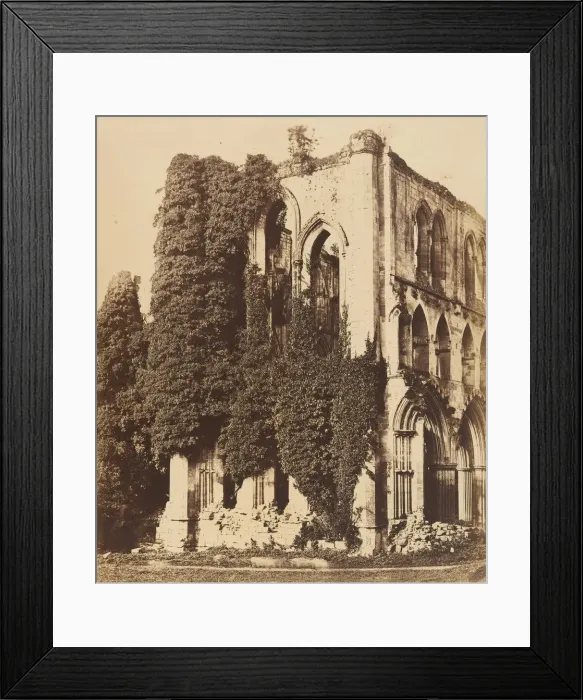 Framed Print : Rivaulx Abbey. General View from the South, 1850s. Creators: Joseph Cundall Framed Print : Rivaulx Abbey. General View from the South, 1850s. Creators: Joseph Cundall
