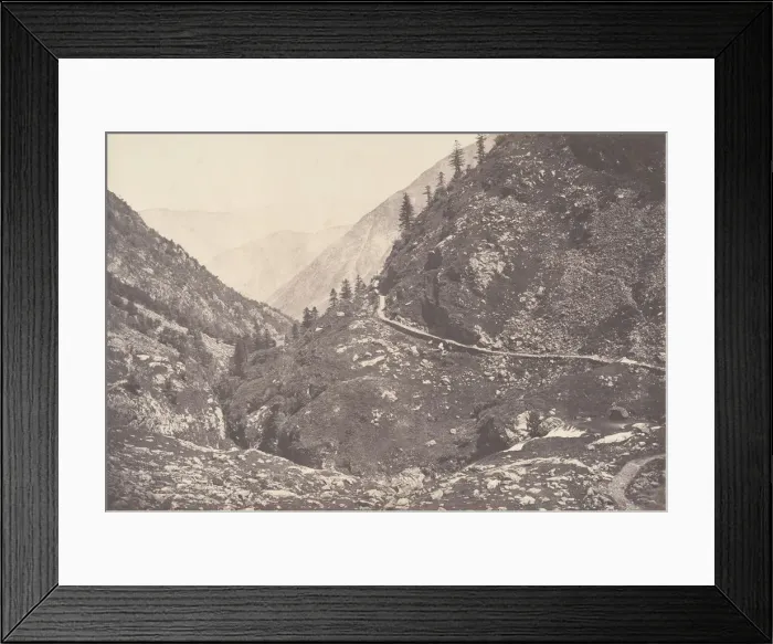Framed Print : Gorge d Astos, prise en revenant du lac d Oo, Luchon, 1853. Creator: Joseph Vigier Framed Print : Gorge d Astos, prise en revenant du lac d Oo, Luchon, 1853. Creator: Joseph Vigier