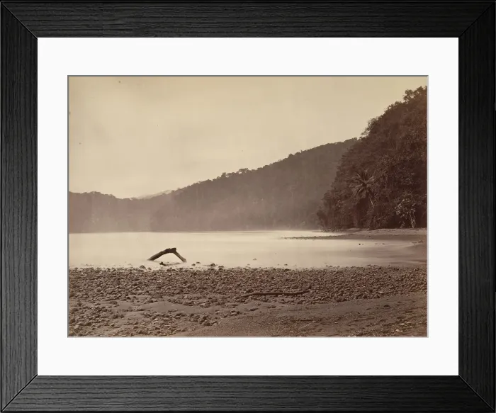 Framed Print : Tropical Scenery, The Terminus of the Proposed Canal, Limon Bay, 1871. Creator: John Moran Framed Print : Tropical Scenery, The Terminus of the Proposed Canal, Limon Bay, 1871. Creator: John Moran