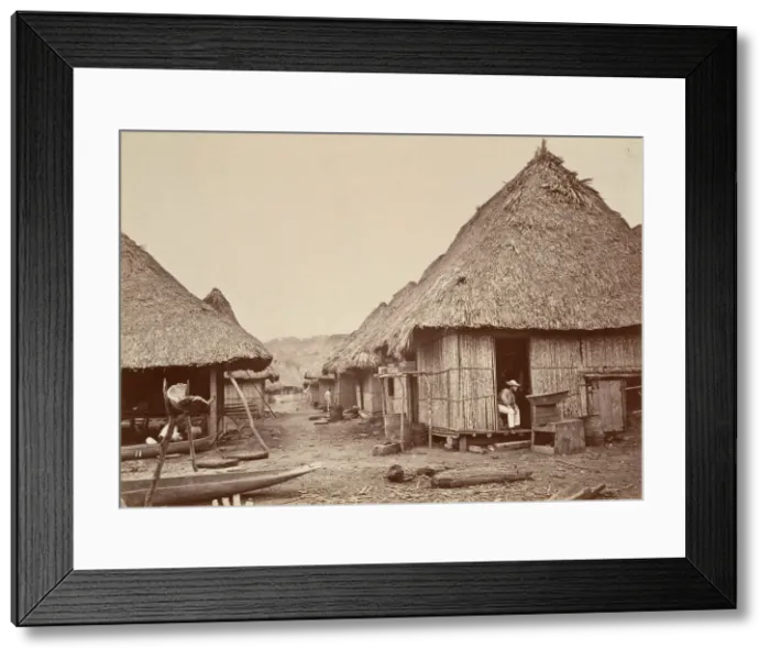 Framed Print : Tropical Scenery, Street, Chipigana, 1871. Creator: John Moran