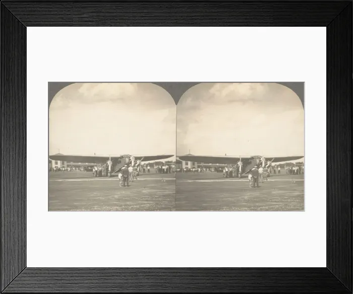 Framed Print : Group of 3 Sterograph Views of Aviation, including the Wright Brothers, 1900-1929 Framed Print : Group of 3 Sterograph Views of Aviation, including the Wright Brothers, 1900-1929