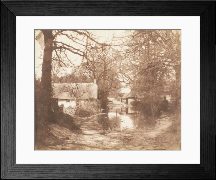 Framed Print : [View of a House in the Woods, with a Waterlogged Road], 1853-56