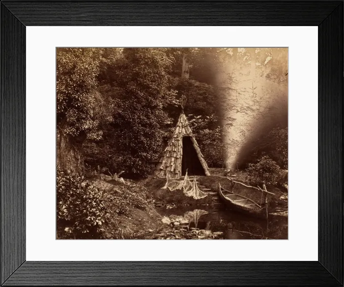 Framed Print : The Wigwam, a Canadian Scene at Penllergare, ca. 1855. Creator: John Dillwyn Llewelyn Framed Print : The Wigwam, a Canadian Scene at Penllergare, ca. 1855. Creator: John Dillwyn Llewelyn