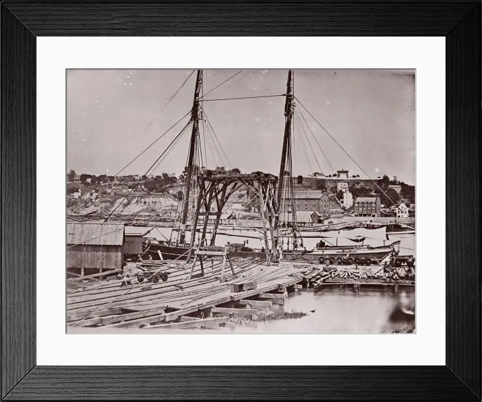 Framed Print : Wharf opposite Richmond, ca. 1865. Creators: John Reekie, Alexander Gardner Framed Print : Wharf opposite Richmond, ca. 1865. Creators: John Reekie, Alexander Gardner