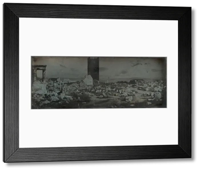 Framed Print : Ruins and Foreground, Acropolis, Athens, 1842. Creator: Joseph Philibert Girault De Framed Print : Ruins and Foreground, Acropolis, Athens, 1842. Creator: Joseph Philibert Girault De