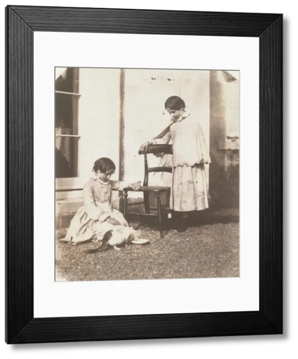 Framed Print : Feeding Poor Puss, 1853-56. Creator: John Dillwyn Llewelyn Framed Print : Feeding Poor Puss, 1853-56. Creator: John Dillwyn Llewelyn