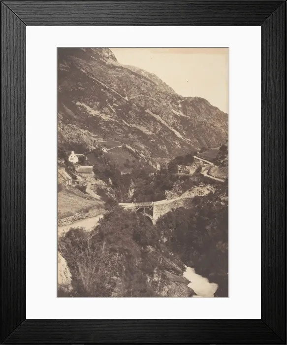 Framed Print : Pont de Sia Route de Gavarnie St Sauveur, 1853. Creator: Joseph Vigier Framed Print : Pont de Sia Route de Gavarnie St Sauveur, 1853. Creator: Joseph Vigier