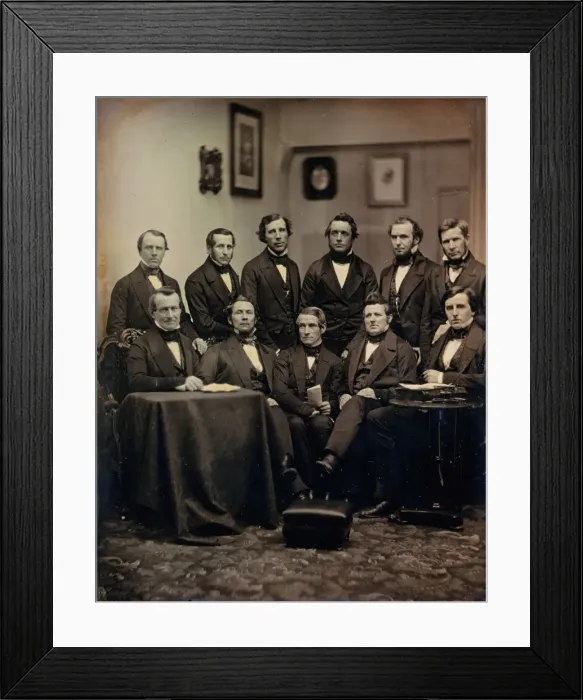 Framed Print : Boston Lawyers or Clergymen (?), ca. 1850. Creators: Josiah Johnson Hawes Framed Print : Boston Lawyers or Clergymen (?), ca. 1850. Creators: Josiah Johnson Hawes