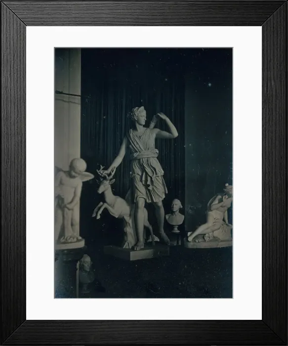 Framed Print : Sculpture Gallery, Boston Athenaeum, ca. 1855. Creators: Josiah Johnson Hawes Framed Print : Sculpture Gallery, Boston Athenaeum, ca. 1855. Creators: Josiah Johnson Hawes