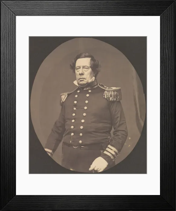 Framed Print : [Commodore Matthew Calbraith Perry], 1856-58. Creator: Mathew Brady
