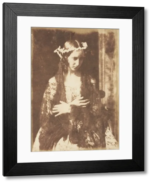 Framed Print : Miss Kemp as Ophelia, 1843-47. Creators: David Octavius Hill, Robert Adamson Framed Print : Miss Kemp as Ophelia, 1843-47. Creators: David Octavius Hill, Robert Adamson