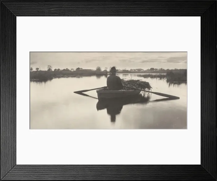 Framed Print : Rowing Home the Schoof-Stuff, 1886. Creator: Dr Peter Henry Emerson Framed Print : Rowing Home the Schoof-Stuff, 1886. Creator: Dr Peter Henry Emerson