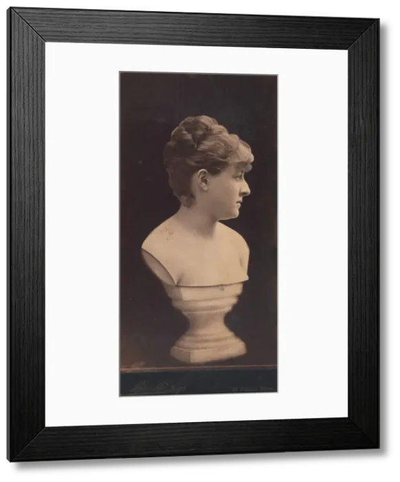 Framed Print : Female Portrait Bust on Pedestal, 1890s. Creator: Ritz & Hastings Framed Print : Female Portrait Bust on Pedestal, 1890s. Creator: Ritz & Hastings