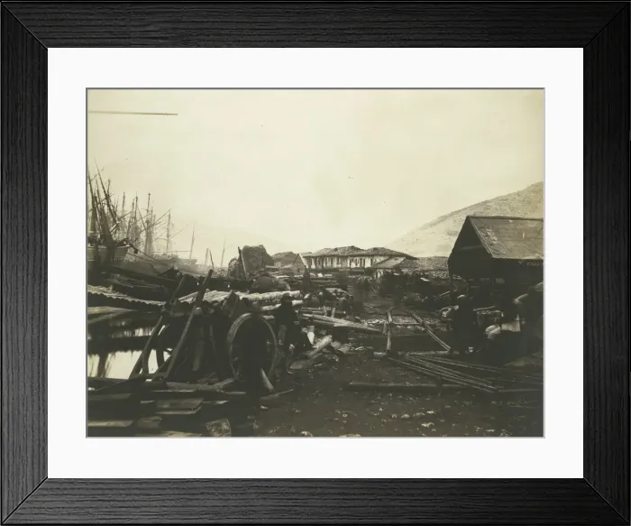 Framed Print : Landing Place, Railway Stores, Balaklava, 1855. Creator: Roger Fenton Framed Print : Landing Place, Railway Stores, Balaklava, 1855. Creator: Roger Fenton