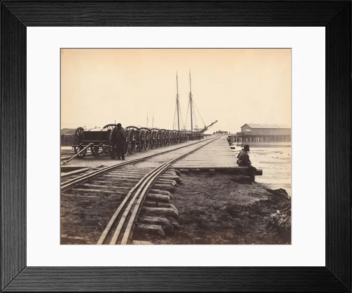 Framed Print : Ordnance Wharf, City Point, Virginia, 1865. Creator: Thomas C. Roche Framed Print : Ordnance Wharf, City Point, Virginia, 1865. Creator: Thomas C. Roche