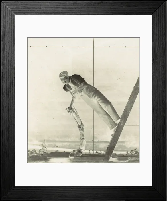 Framed Print : Man on a Ladder with Dissected Horses Leg, 1880s. Creator: Thomas Eakins Framed Print : Man on a Ladder with Dissected Horses Leg, 1880s. Creator: Thomas Eakins
