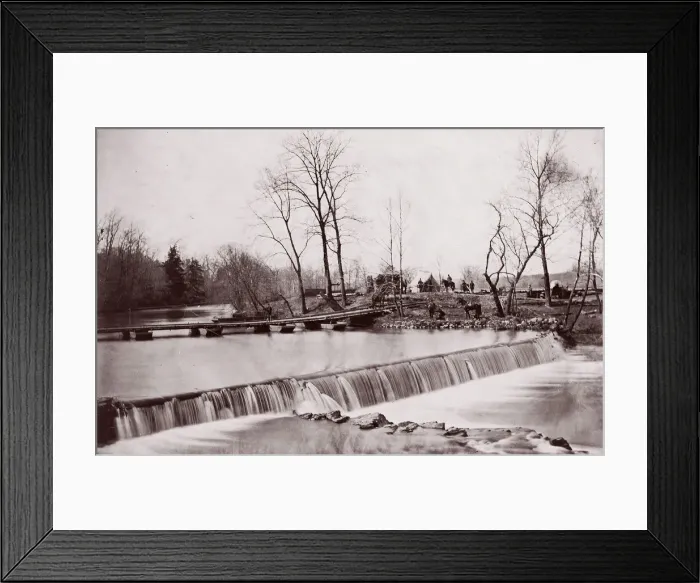 Framed Print : Bull Run. Pontoon Bridge near Blackburns Ford, 1862. Creators: Tim O Sullivan, George N Framed Print : Bull Run. Pontoon Bridge near Blackburns Ford, 1862. Creators: Tim O Sullivan, George N