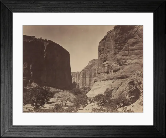 Framed Print : Head of Canyon de Chelle, Looking Down, 1873. Creator: Tim O Sullivan