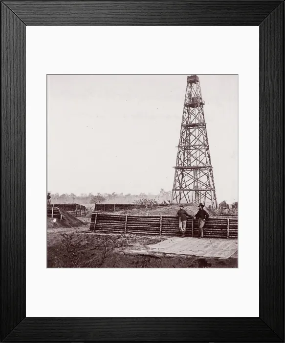 Framed Print : Signal Tower, Cobbs Hill, Appomattox River, 1864. Creator: Tim O Sullivan Framed Print : Signal Tower, Cobbs Hill, Appomattox River, 1864. Creator: Tim O Sullivan