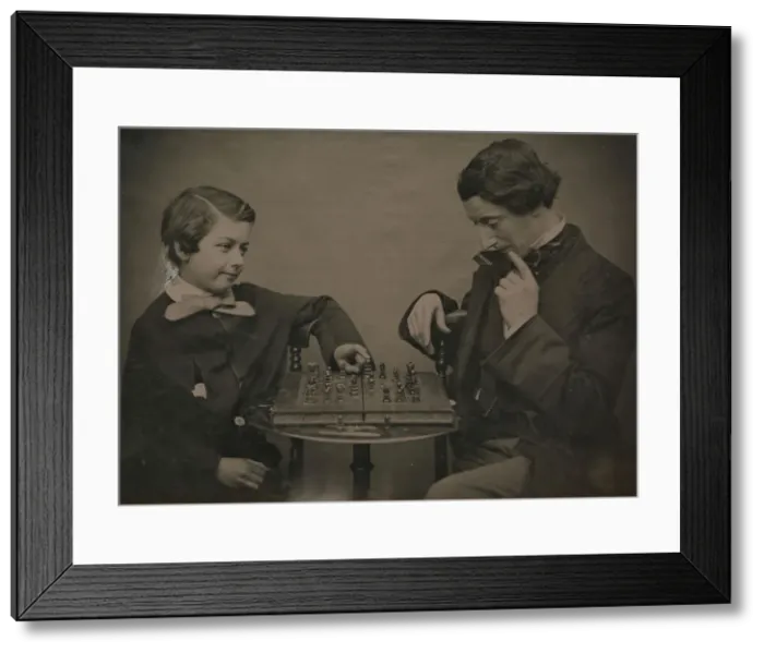 Framed Print : Chess Players, 1850s. Creator: Unknown Framed Print : Chess Players, 1850s. Creator: Unknown